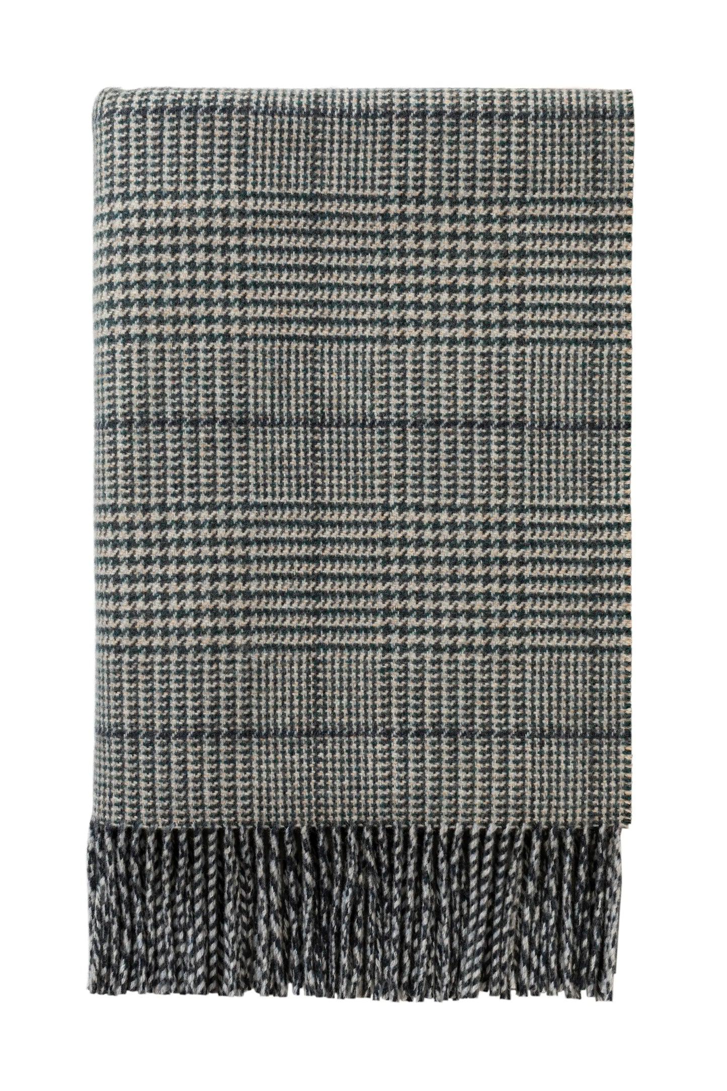 2025 Johnstons of Elgin Interiors Collection Bottle Tweed Glen Check Wool Throw on a white background  WDC01930RU7652ONE