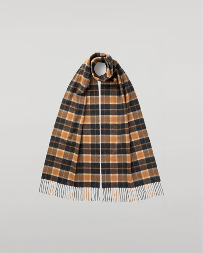 Johnstons of Elgin Vicuna  Windowpane Check Cashmere & Vicuña Scarf WV000013RU6366N/A