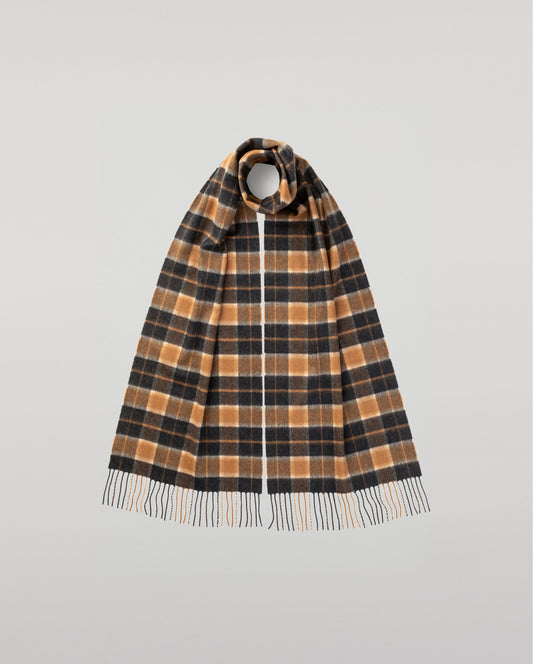 Johnstons of Elgin Vicuna  Windowpane Check Cashmere & Vicuña Scarf WV000013RU6366N/A