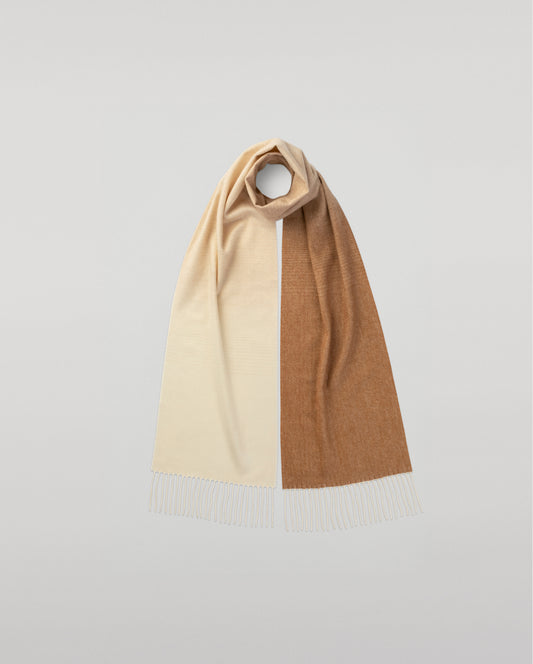 Johnstons of Elgin Natural and Camel Ombre Cashmere Vicuna Scarf WV000004RU5643N/A